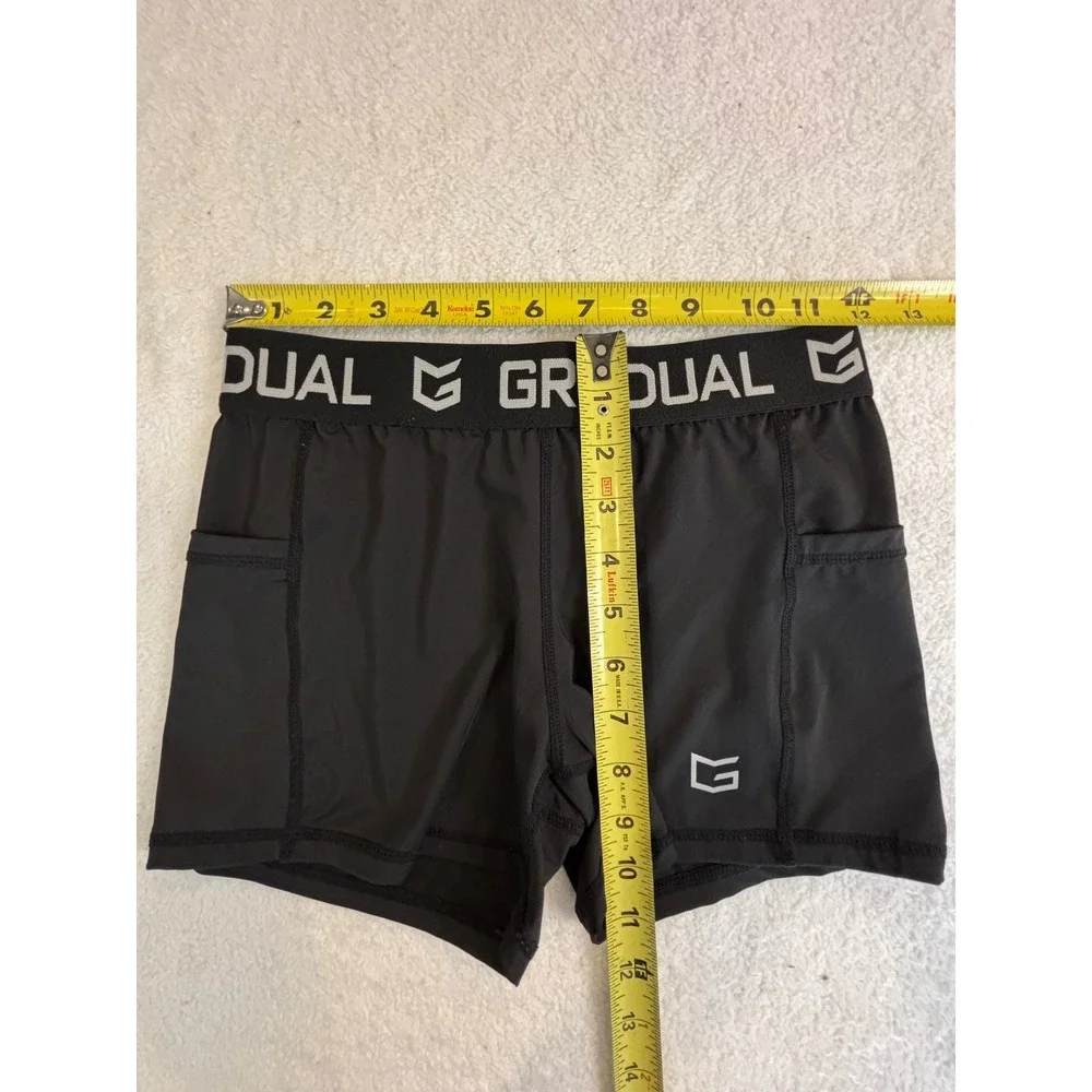 Gradual Mens Compression Shorts Black Athletic Gym Workout Pockets Size Medium‎
